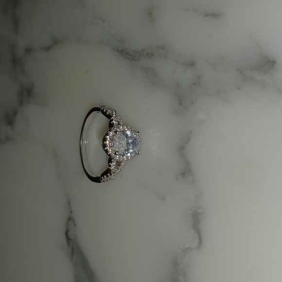 Engagement Ring Sterling Silver Cubic Zirconia Size 7 - Picture 8 of 16